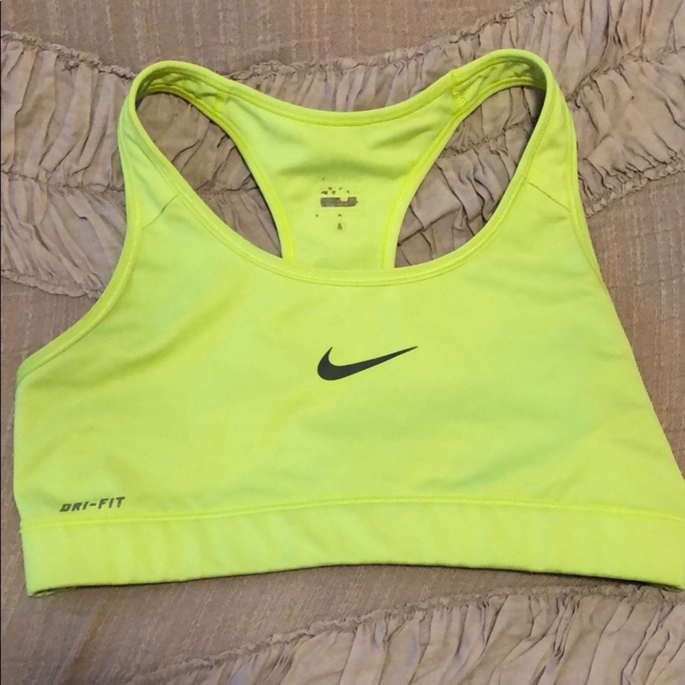 Nike Pro Dri-fit neon yellow Razorback sports bra